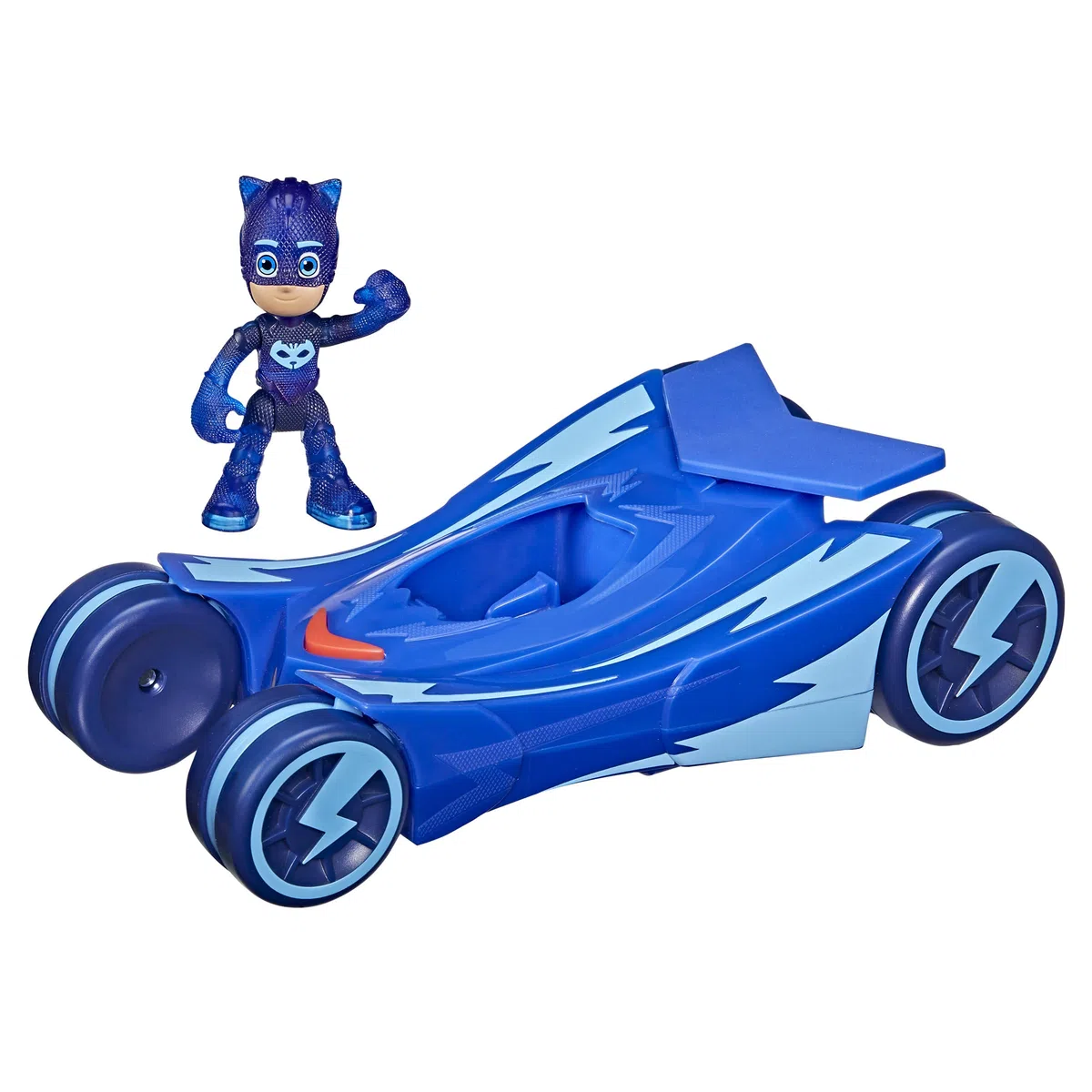 PJ Masks Glow & Go, Gattomobile, Veicolo Giocattolo per età prescolare, Auto di Gattoboy Che Si Illumina con Action Figure di Gattoboy, per Bambini dai 3 Anni in su