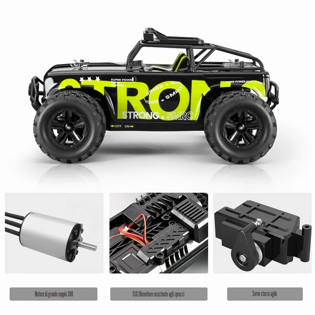 Macchina Telecomandata, Alta velocità Auto RC 40 km/h, scala 1/18 4WD Fuoristrada con 2 batterie ricaricabili 60 Min+ Giocare Tempo, 2.4GHz RC Camion Cars