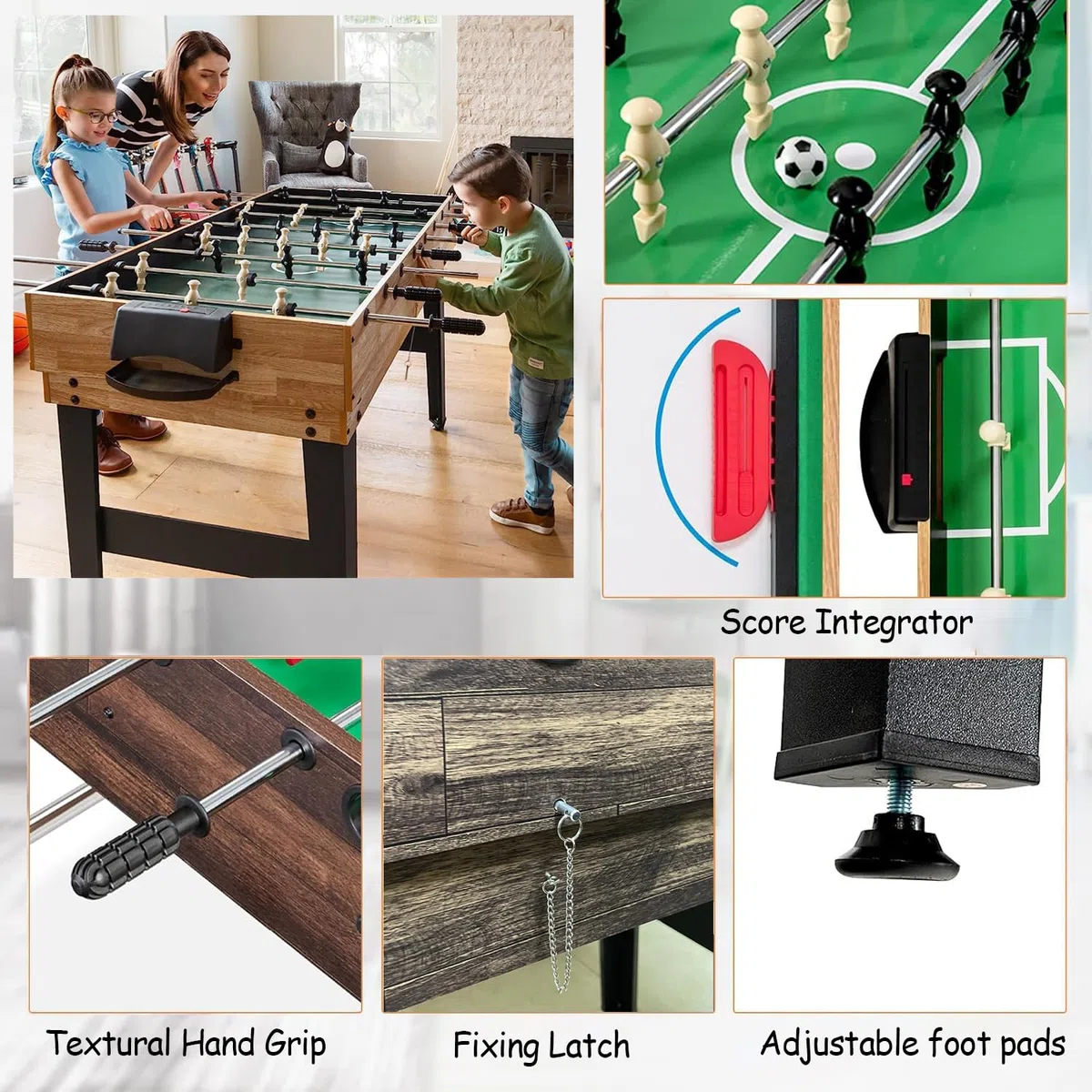 4FT Tavolo da Biliardo Portatile in Legno - Set Fisso Salvaspazio per Bambini - Mini Tavolo da Gioco Con Tutti Gli Accessori