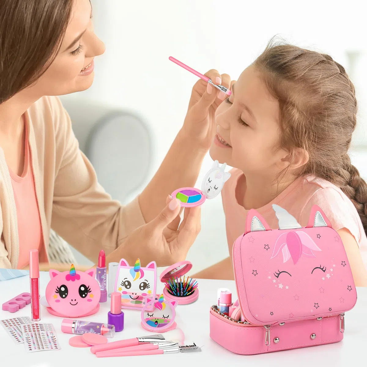 Heaning Trucchi Bambina Regalo Giocattoli - Trousse Valigetta Trucchi Giochi Halloween Natale Compleanno Giochi Bambini Regalo Bambina 3 4 5 6 7 8 9 10 11 12 Anni