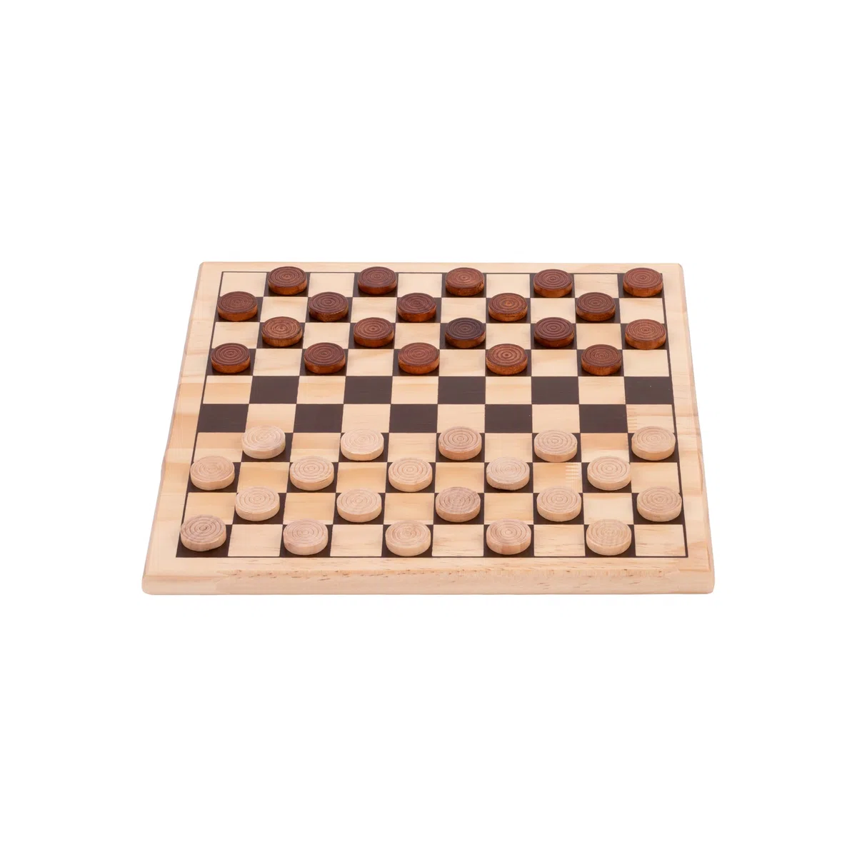 Engelhart - 150236 - Set di Scacchi/Dama in Legno di Betulla - 12"x12" - Tavolo da Gioco in Legno Massello - Gioco Completo di Pezzi, dai 6 Anni in Su (Dama)