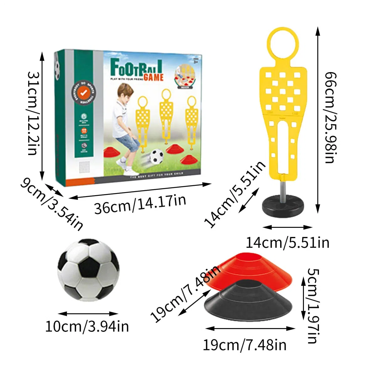Allenamento Calcio, Sagome Allenamento Calcio, Kit Gioco Ostacoli Educativo Bambini Attività Multiplayer Da Esterno Casa Palestra Giardino