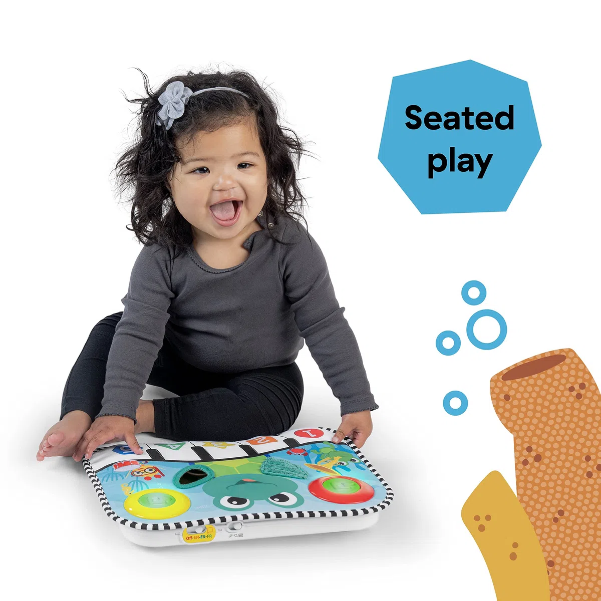 Bright Starts Baby Einstein, Cuscinetto per calci e Giocattolo da Culla Musicale Neptune's Kick & Explore Ocean Explorers, da 0 Mesi in su