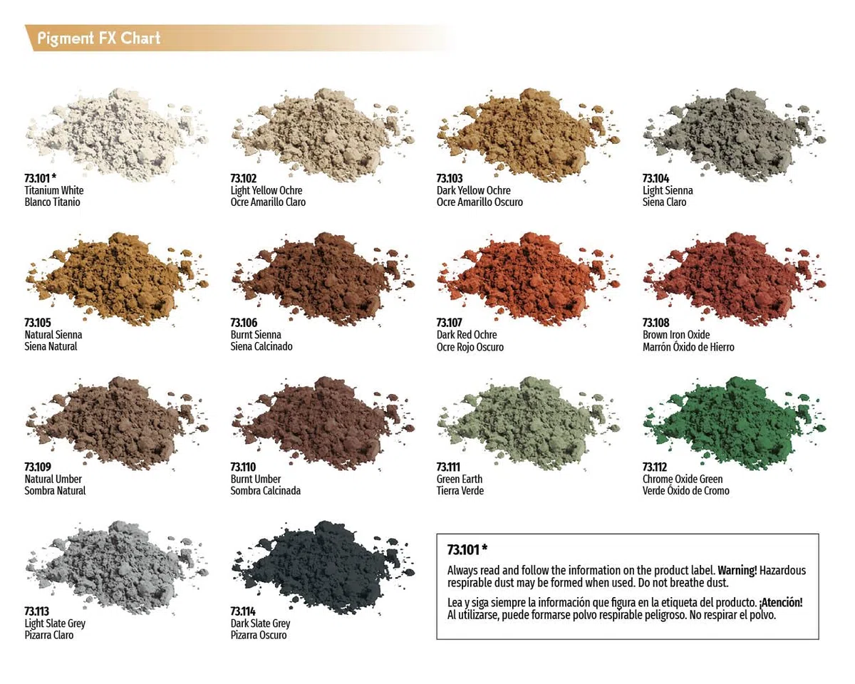 Vallejo Pigment FX Set, Kit di 4 Pigmenti Sintetici da 35 Ml, Ideale per Simulare Polvere e Sucietà in Maquettes e Diorami, Include Tutorial