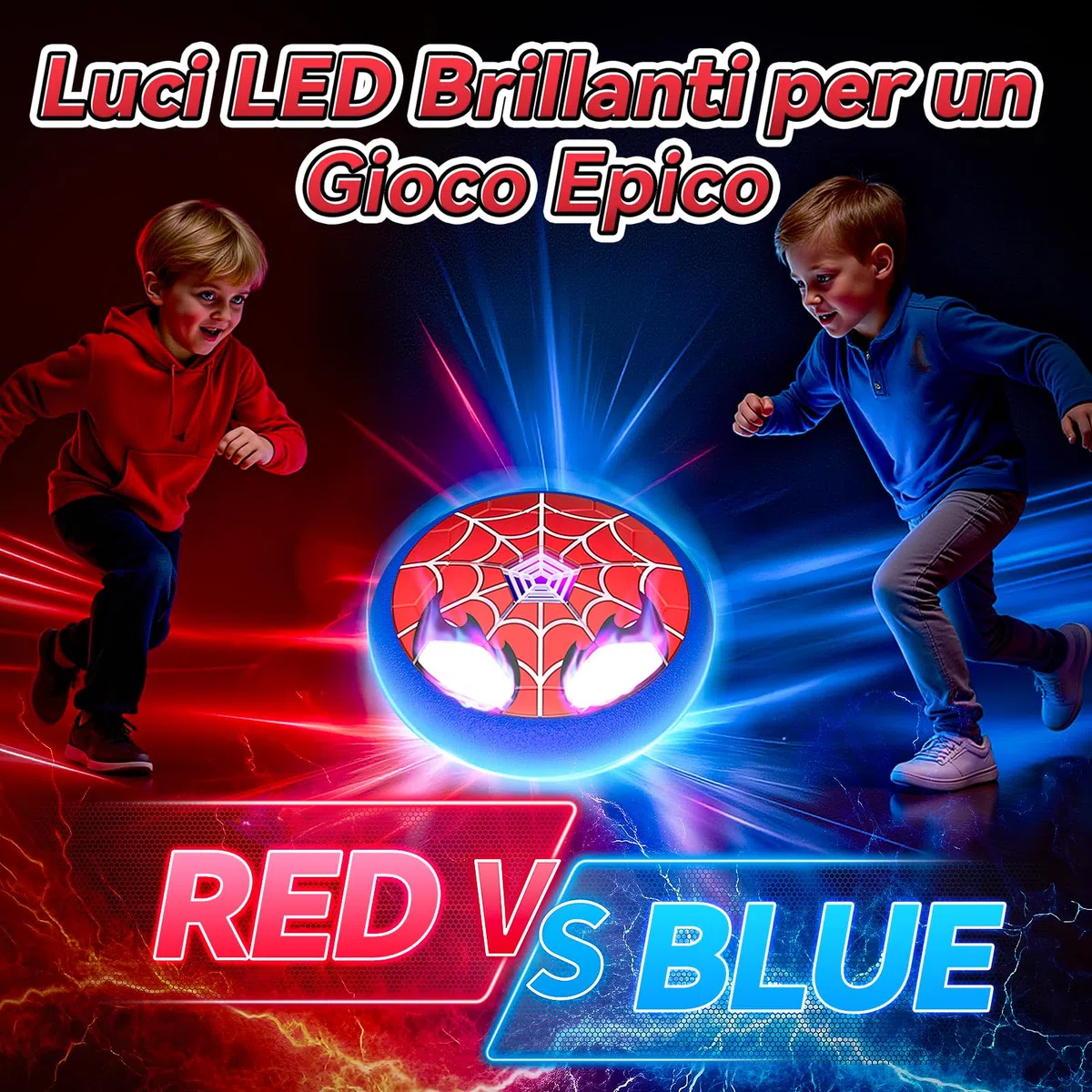 Pallone da Calcio con Occhi & Web Luminosi, Calcio Interno Giocattoli Bambino Regalo Bambino 3-12 Anni, Giochi Esterno Giardino Bambini Regalo Bimbo 4 5 6 7 8 9 10 Anni Maschio di Pasqua Compleanno