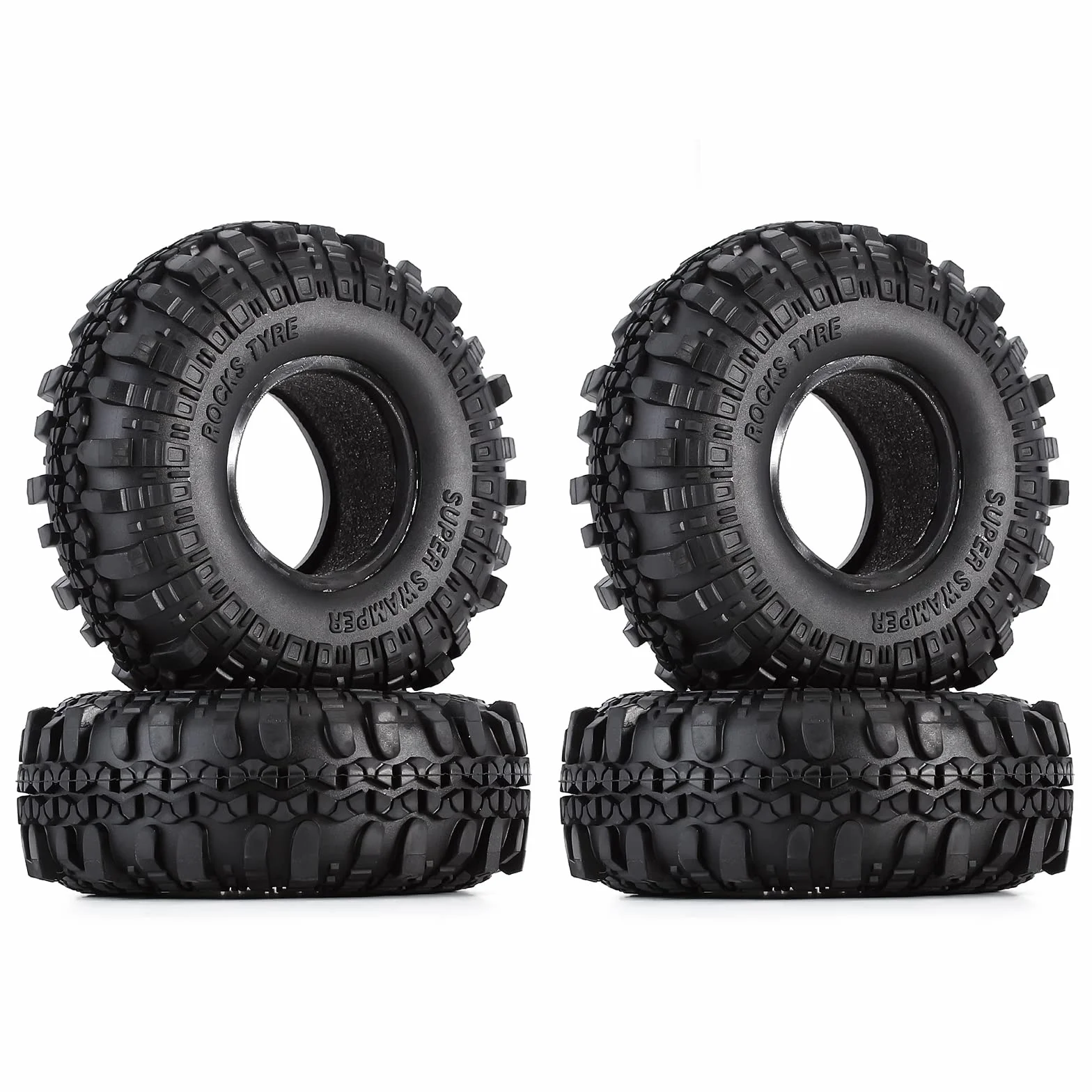 INJORA 4PCS 1,9 Pneumatici in Gomma Ruota per 1:10 RC Crawler Axial SCX10 90046 SCX10 III AXI03007 Tamiya CC01 D90 D110
