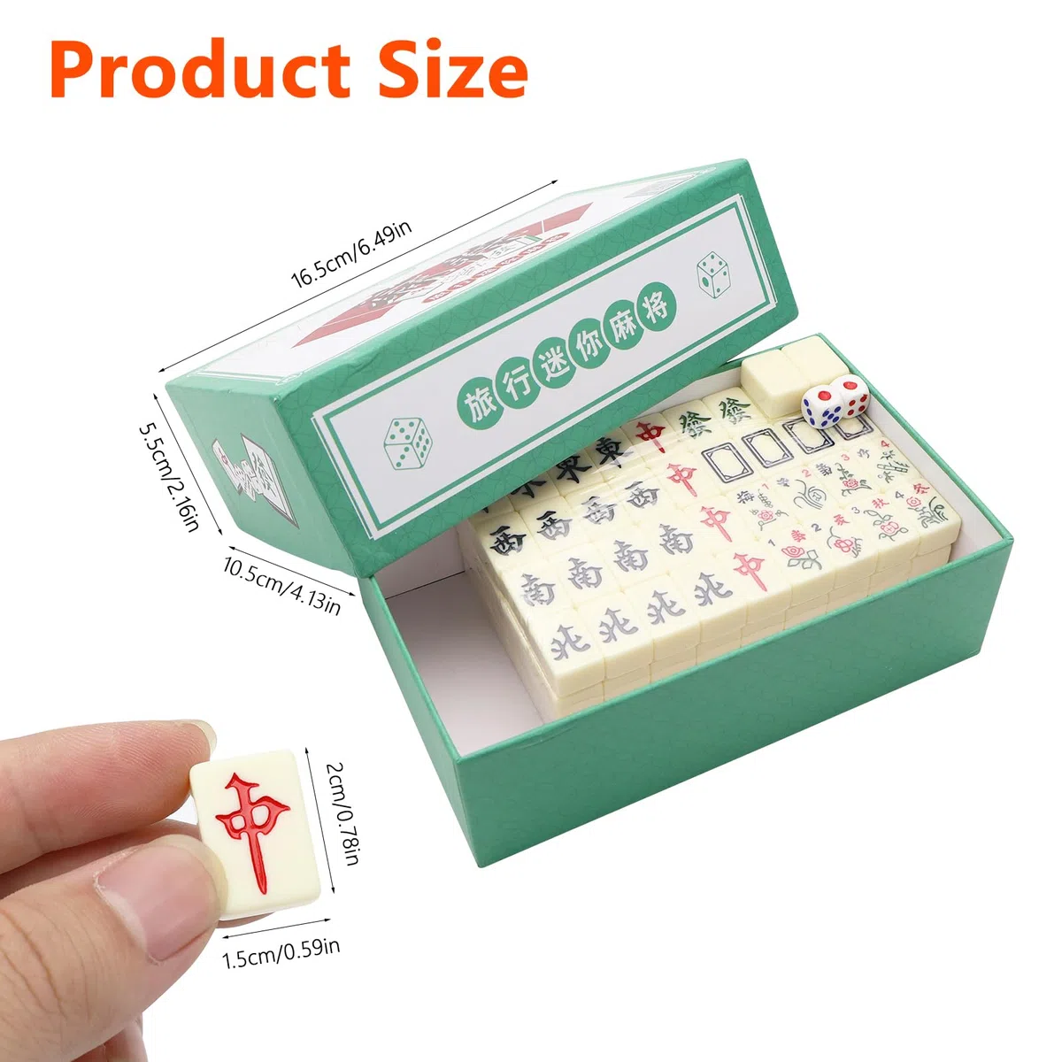 Mini Gioco del Mahjong Cinese, Set Mahjong con 144 tessere, gioco da tavolo, adatto a giovani e anziani, ideale per famiglie, viaggi, feste