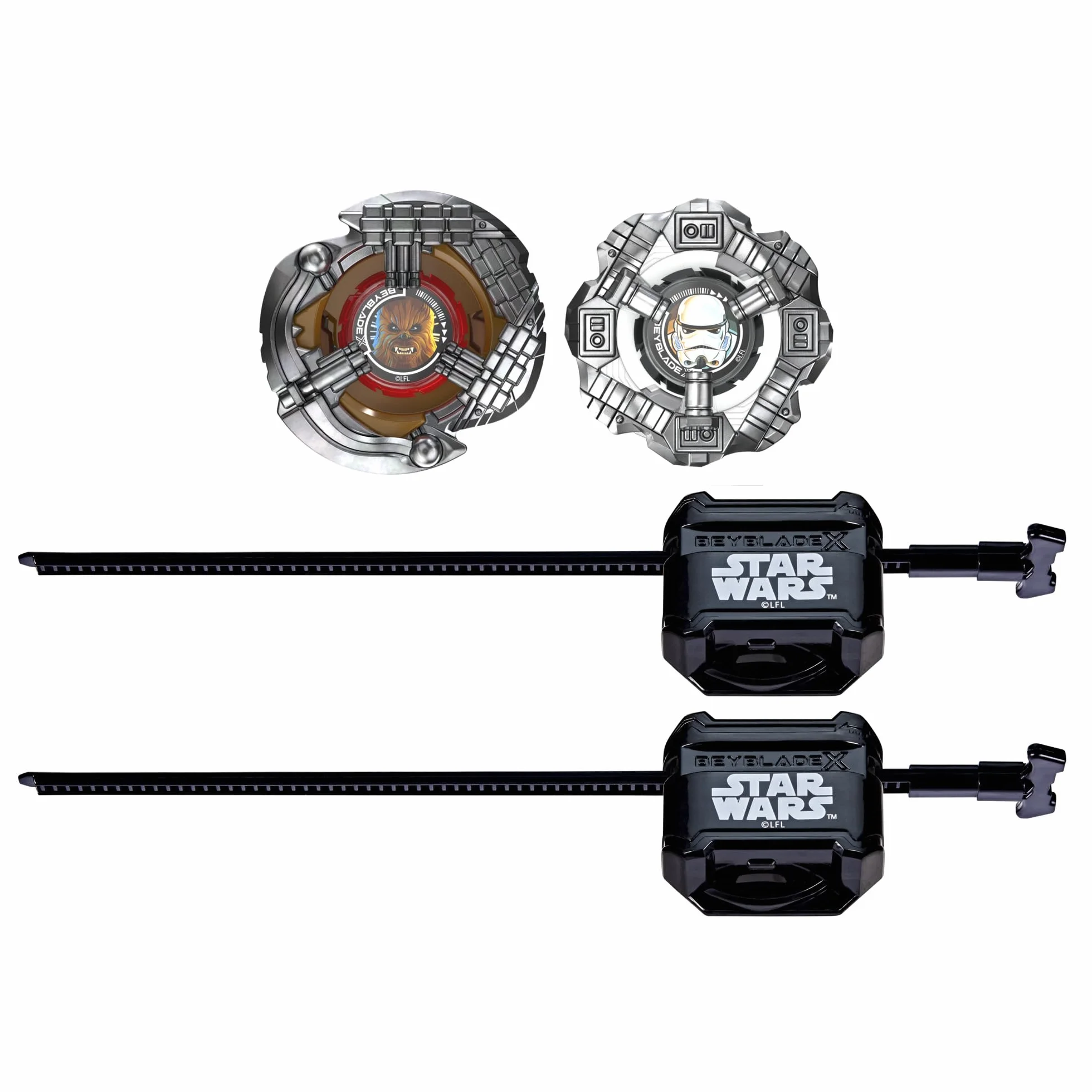 Hasbro Beyblade X in collaborazione con Star Wars, Chewbecca 4-80LF vs. Assaltatore 5-70B