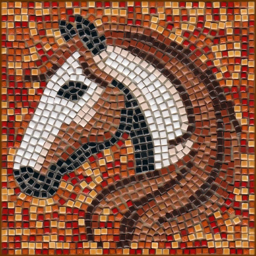 ALEA Mosaic Set completo di mosaico artigianale 20 x 20 cm cavallo autunnale