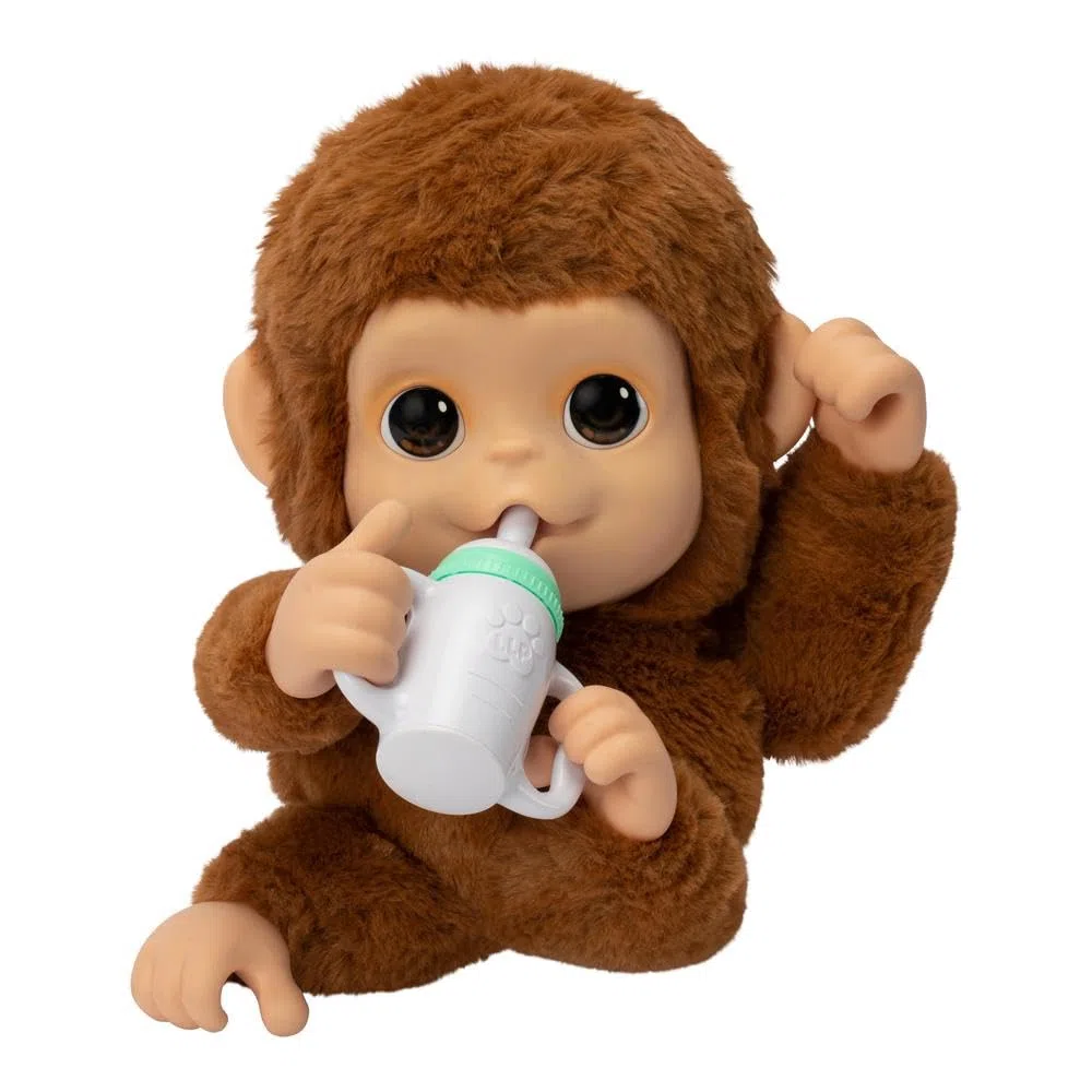 Little Live Pets - Mango, la Scimmietta Interattiva, 50 Suoni Interattivi e Movimento della Bocca, Ama il Solletico e Emette Suoni Gioiosi quando gli tocchi il Pancino! Ricco di accessori LP500000