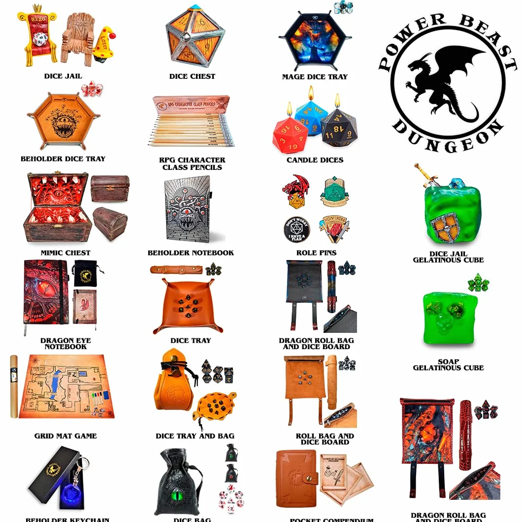 Dungeon D20 - Dadi giganti da 55 mm + borsa per i dadi, D&D, Dungeons and Dragons, DND, dadi poliedrici.