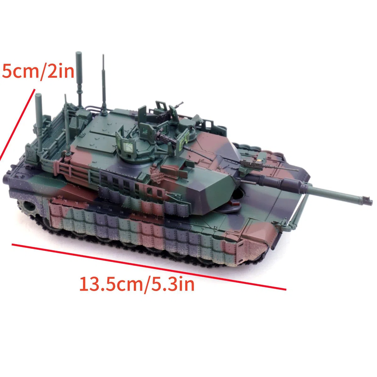 MOUDOAUER 1/72 Scala Lega US M1A2 TUSK II Abrams Main Battle Tank Model Fighter Modello Militare Diecast Tank Modello per la Collezione