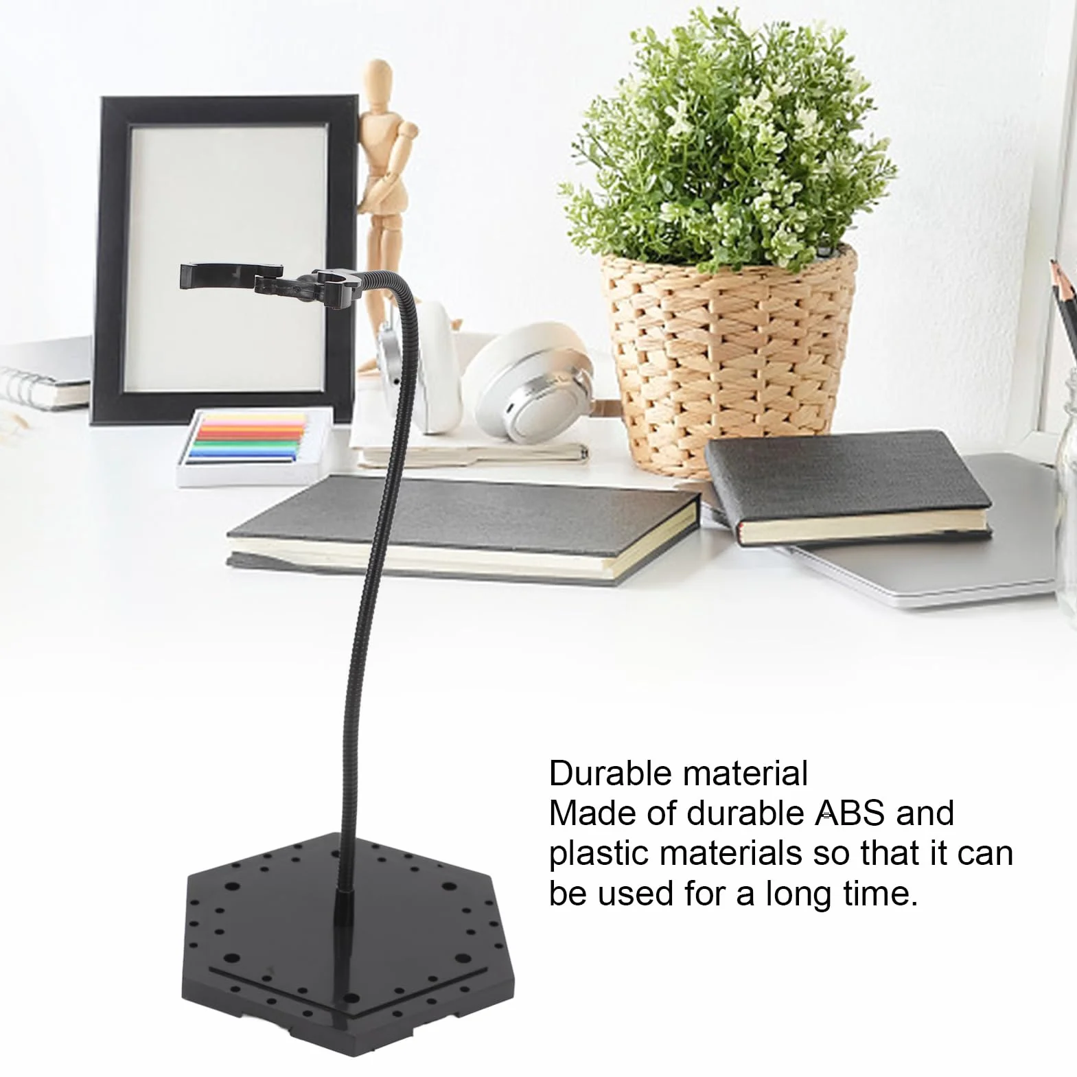 VGEBY Supporto per action figure, supporto per esposizione di figure di bambole in acciaio inossidabile ABS, supporto per modello stop motion per bambole da 6 pollici (nero)