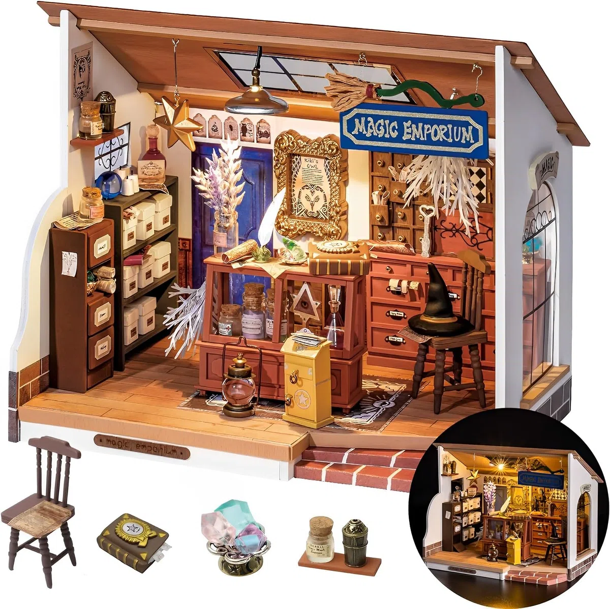 Rolife DIY Miniature House Modellismo Casa in Miniatura da Costruire con Luci LED Modellismo da Costruire Adulti 3D Puzzle Legno Diorama Kit Fai Da Te Regali Bricolage Adulti Insegnante Bimba Femmina