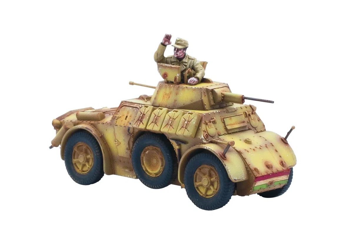 Warlord Games Autoblinda AB41/43 - Modellino corazzato in plastica dell'esercito italiano, in scala 1:56/28 mm, modellino in scala 1:56 per miniature della Seconda Guerra Mondiale