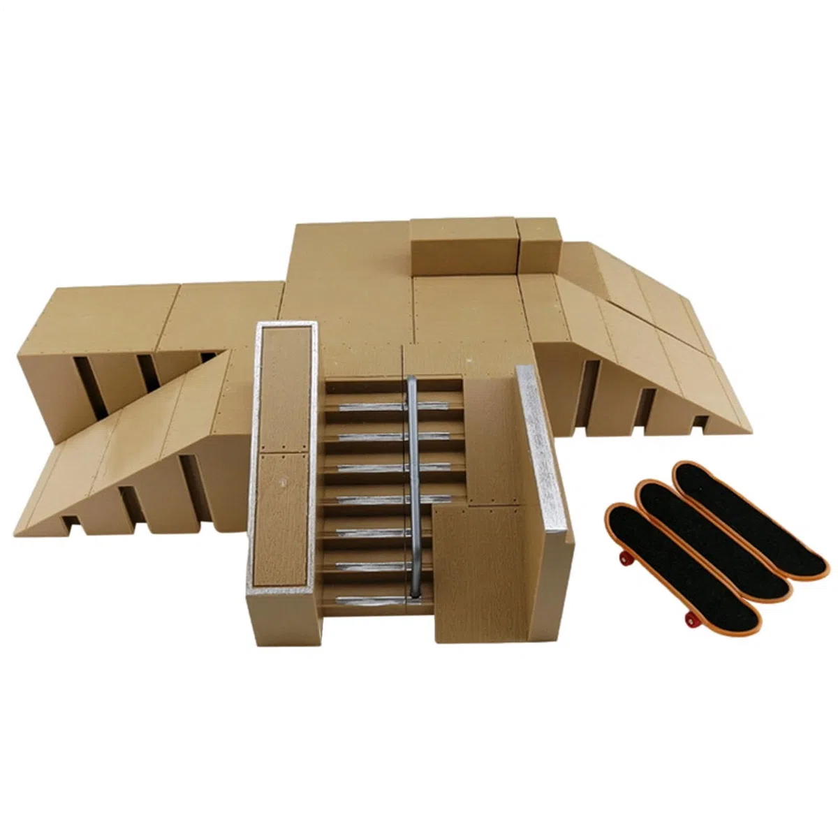 Mini tavola da skate park, set di rampa per chiavi, giocattolo da allenamento con diversi modelli, accessorio per skateboard con dita kit per il libero con facile montaggio, giochi di