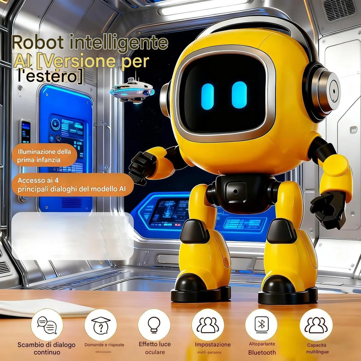 Generico Robot AI – Giocattolo Intelligente Per Apprendimento | Robot Smart Con AI | Robots Interattivi Emo Per Bambini, Ragazzi & Adulti, Educativo, Regalo Compleanno & Festività