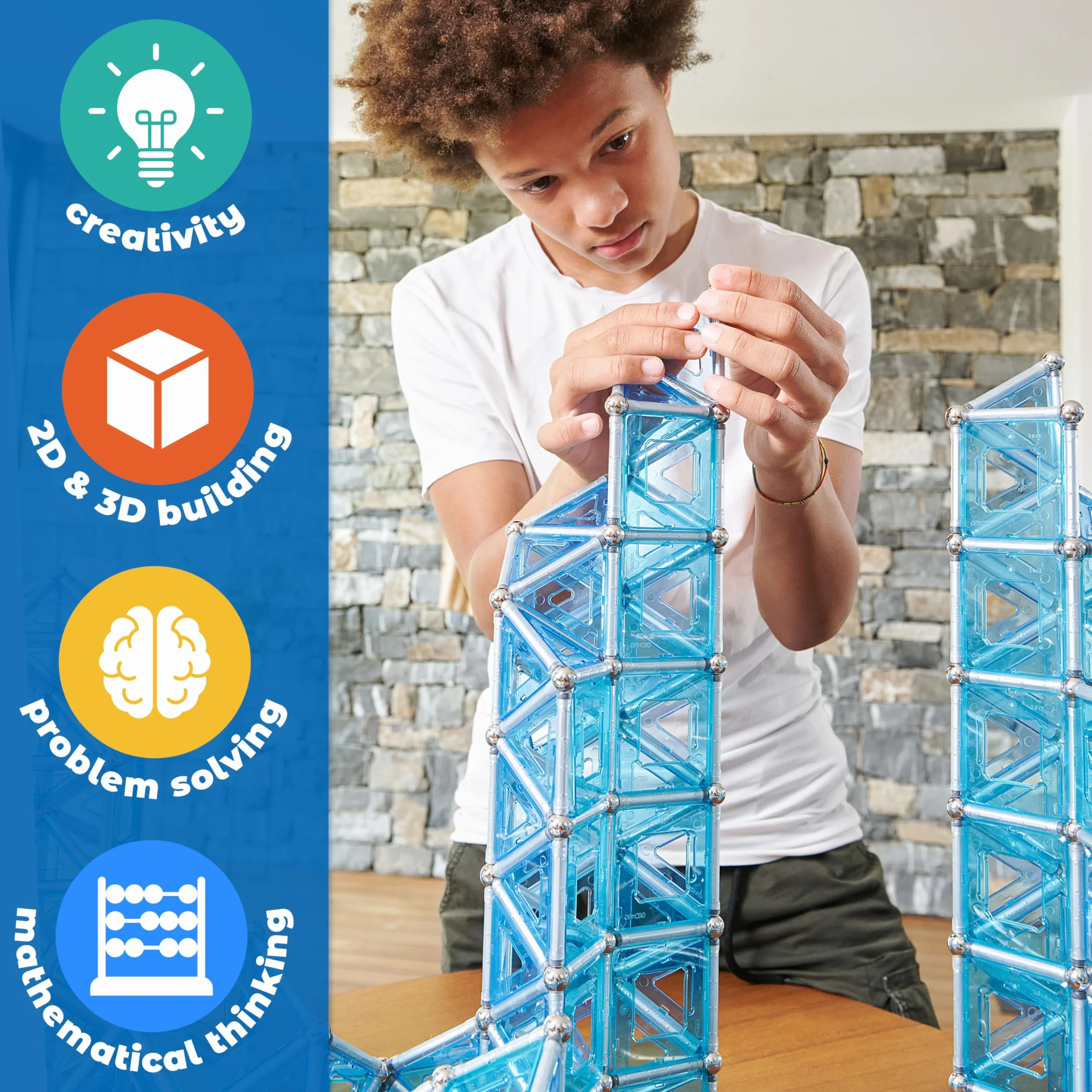 GEOMAG - PRO-L 110 Pezzi, Costruzioni Magnetiche per Bambini Geometriche, Blocchi Magnetici con Barrette e Sfere, Giochi Bambini 8 Anni +, Gioco STEM Educativo, Idea Regalo Natale e Compleanno