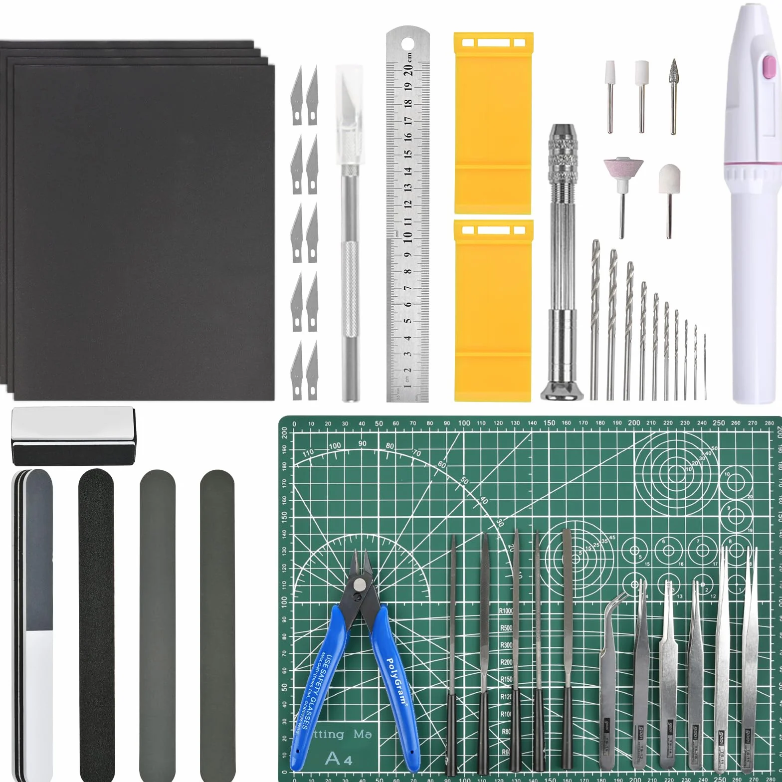 53 Pezzi Gundam Model Tools Kit, Set di Strumenti per Hobby Assembler, Strumenti di Modellazione Gundam di Base e Set Artigianale per Costruzione, Riparazione e Fissaggio