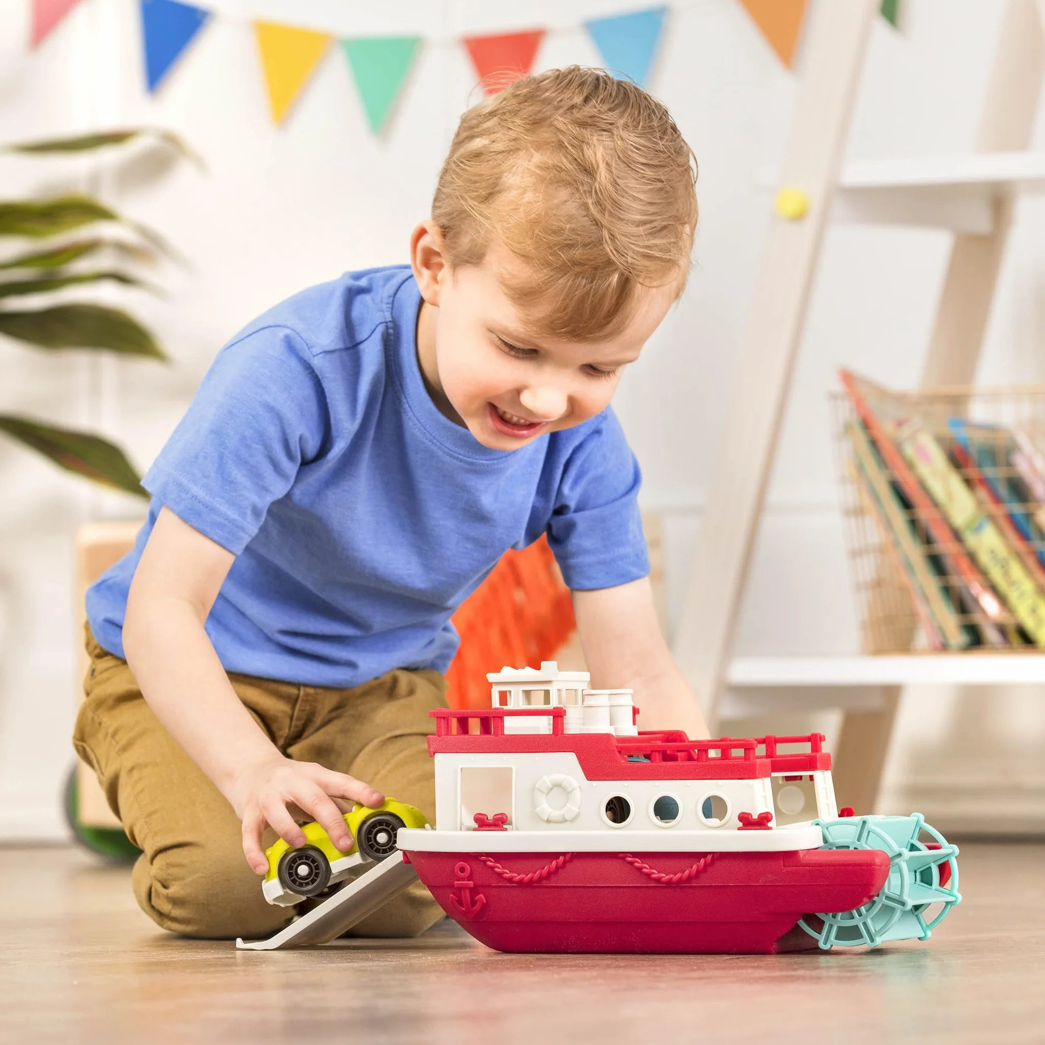 Battat - Traghetto - Traghetto e auto giocattolo - Gioco di finzione - Giocattolo da piscina e da bagno per bambini e ragazzi - 12 mesi +