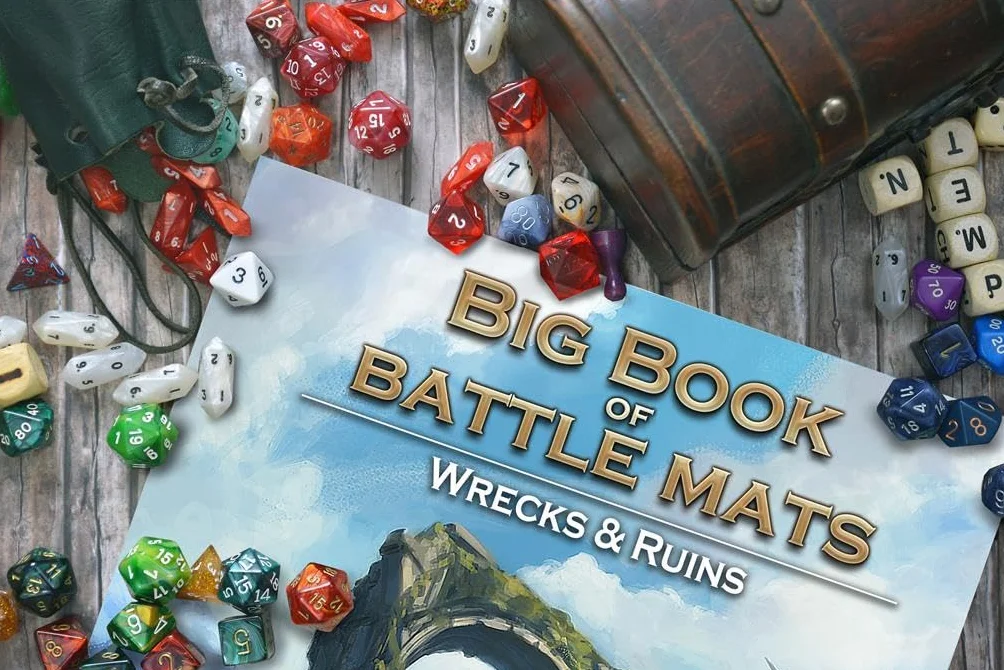 Big Book of Battle Mats Wrecks & Ruins - Libro di Mappe RPG per Giochi di Ruolo Fantasy - Loke Battlemats