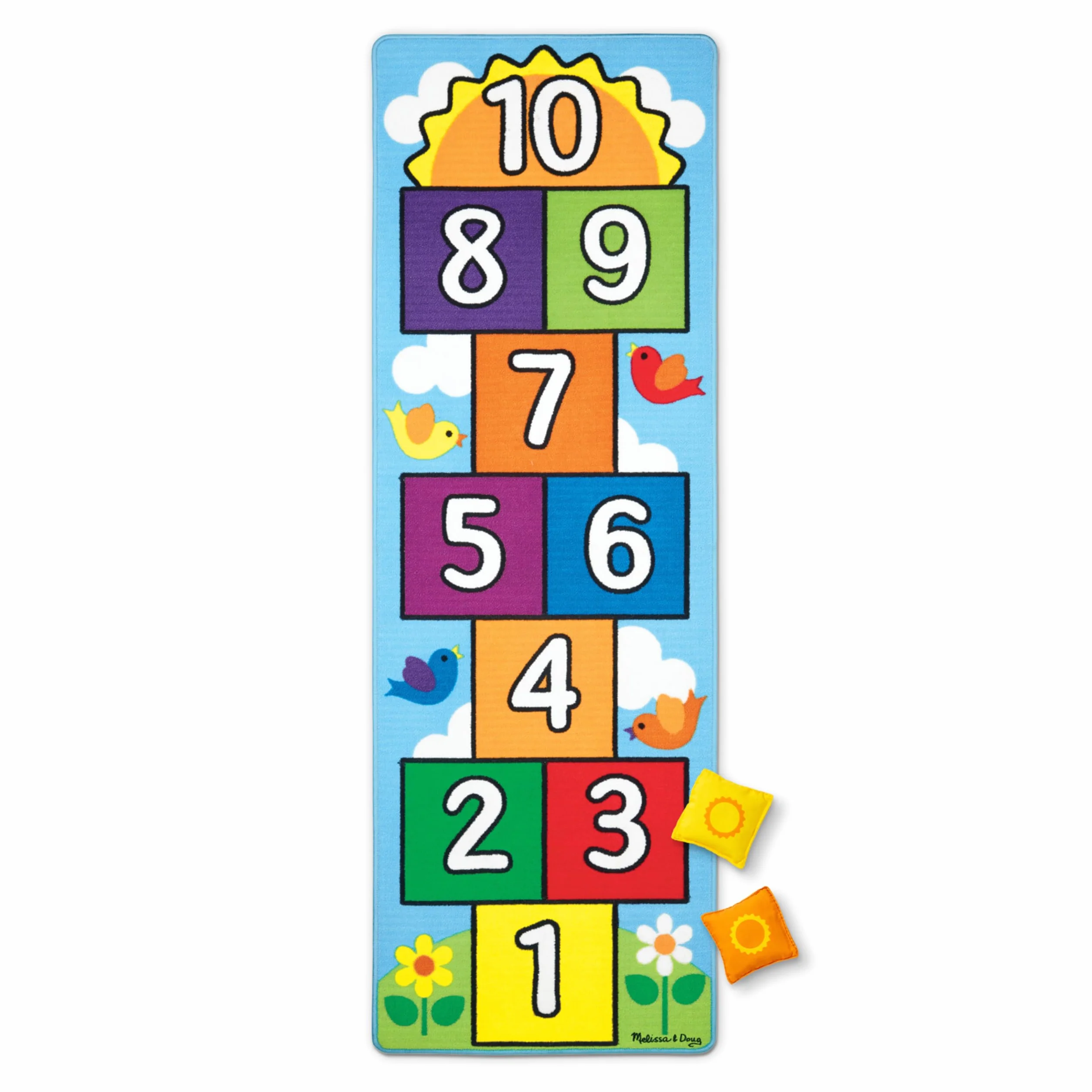Melissa & Doug- Hop & Count Hopscotch Tappeto (imballaggio frustrato), Cuori, 96152