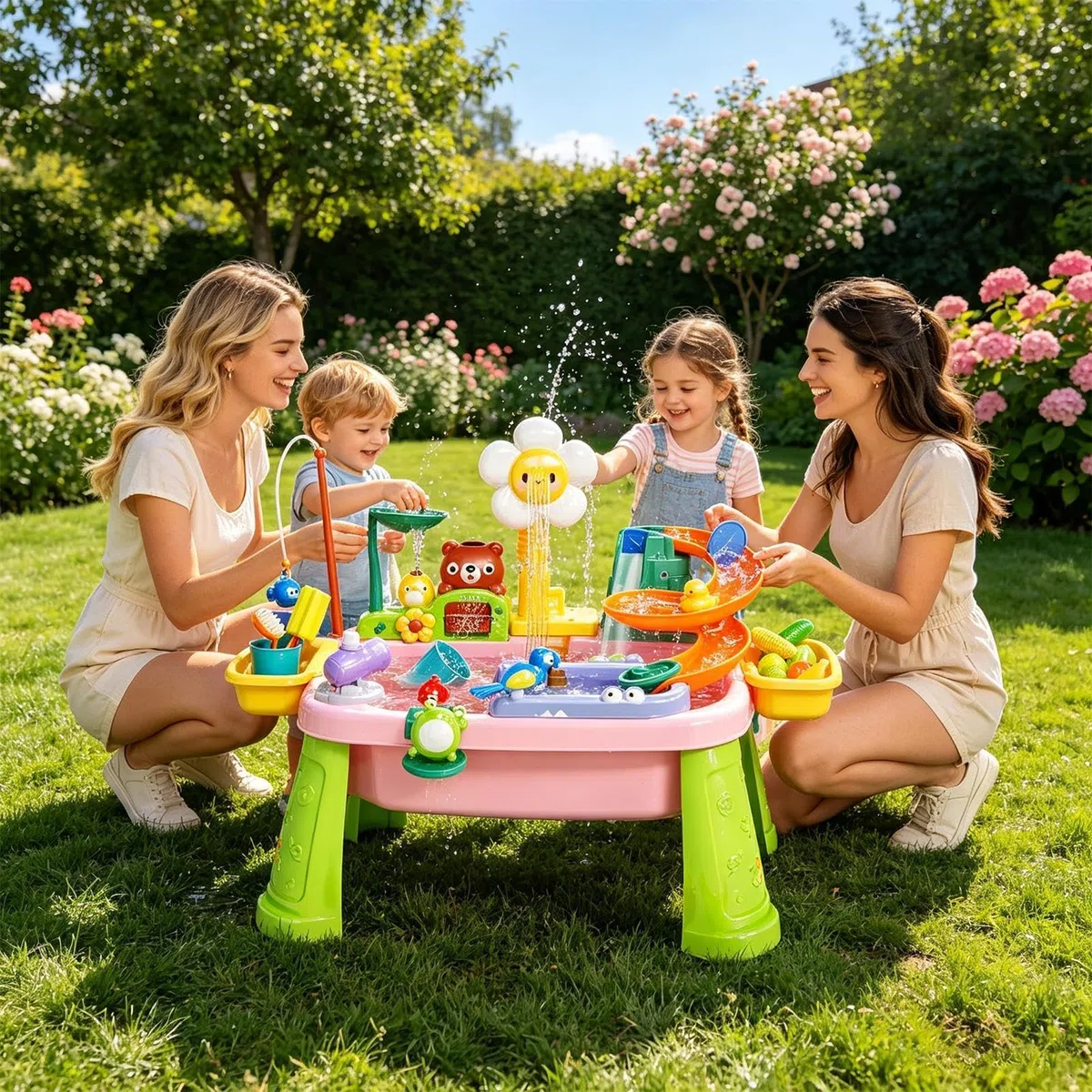 Tavolo D'Acqua Per Bambini Con Rubinetto,Giochi Piscina Elettrici Divertenti Educativi | Tavolo Giochi D'Acqua Estivo Lavello Cucina | Adatto A Bimbi E Bimbe, Interno Ed Esterno, Casa Giardino Spiaggi