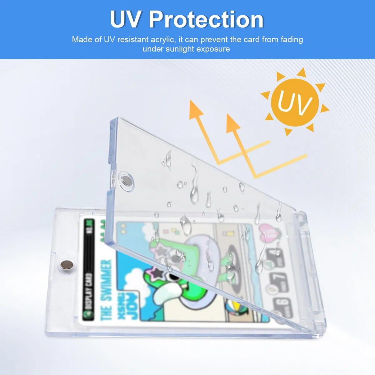 25 Pezzi 35PT Magnetic Trading Card Holder,Carte Cornici Acriliche Magnetiche,Custodie Magnetiche per Carte UV Protettivo per Yugioh Magic MTG Sport