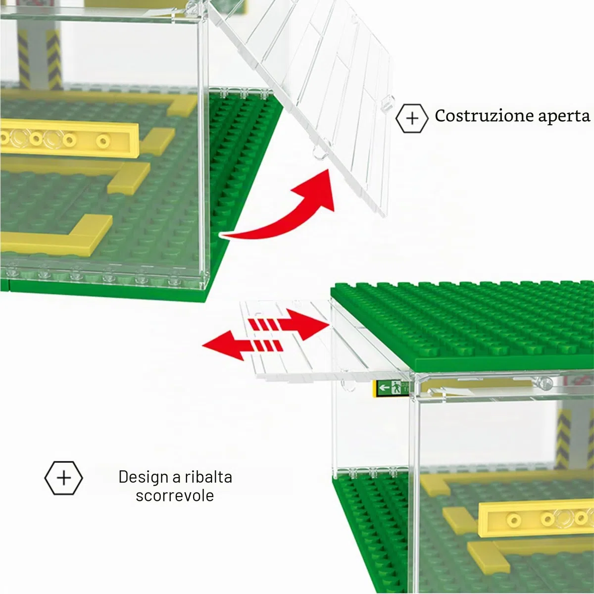 Cabeeskii Garage Speed Champions, Mattoncini da Costruzione, Garage Fai da Te, Vetrina a 3 Strati, Carport Compatibile Con i Mattoncini Lego (Senza Auto), CK01