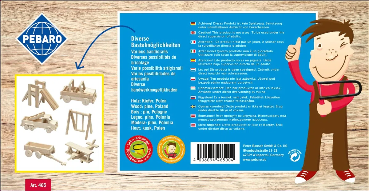Pebaro 465 Set di Artigianato in Legno di Alta qualità