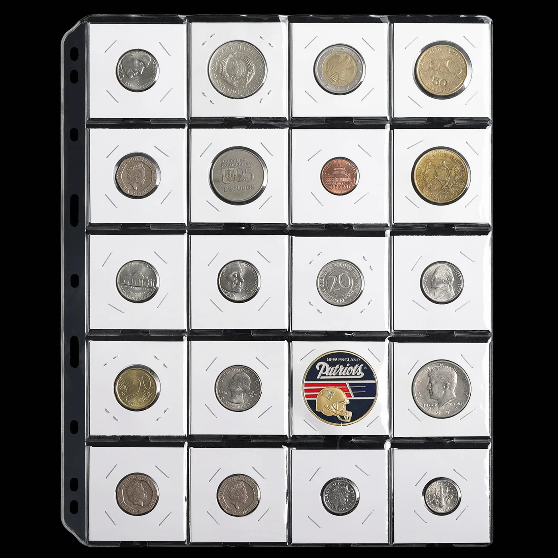 Uncle Paul 300 PZ Coin Flip 2x2 Pollici Tasche 6 Formati Portamonete di Cartone Album di Monete Libro per Forniture di Raccolta di Monete FC01MX1