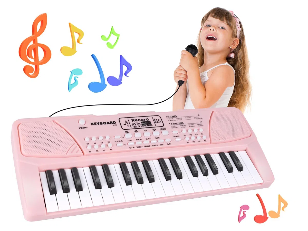 Giocattolo Pianoforte Tastiera Bambini 37 Tasti con Microfono Giocattoli Musicali per Piccoli di 3 4 5 6 7 Anni - Regalo per Bambina e Bambino