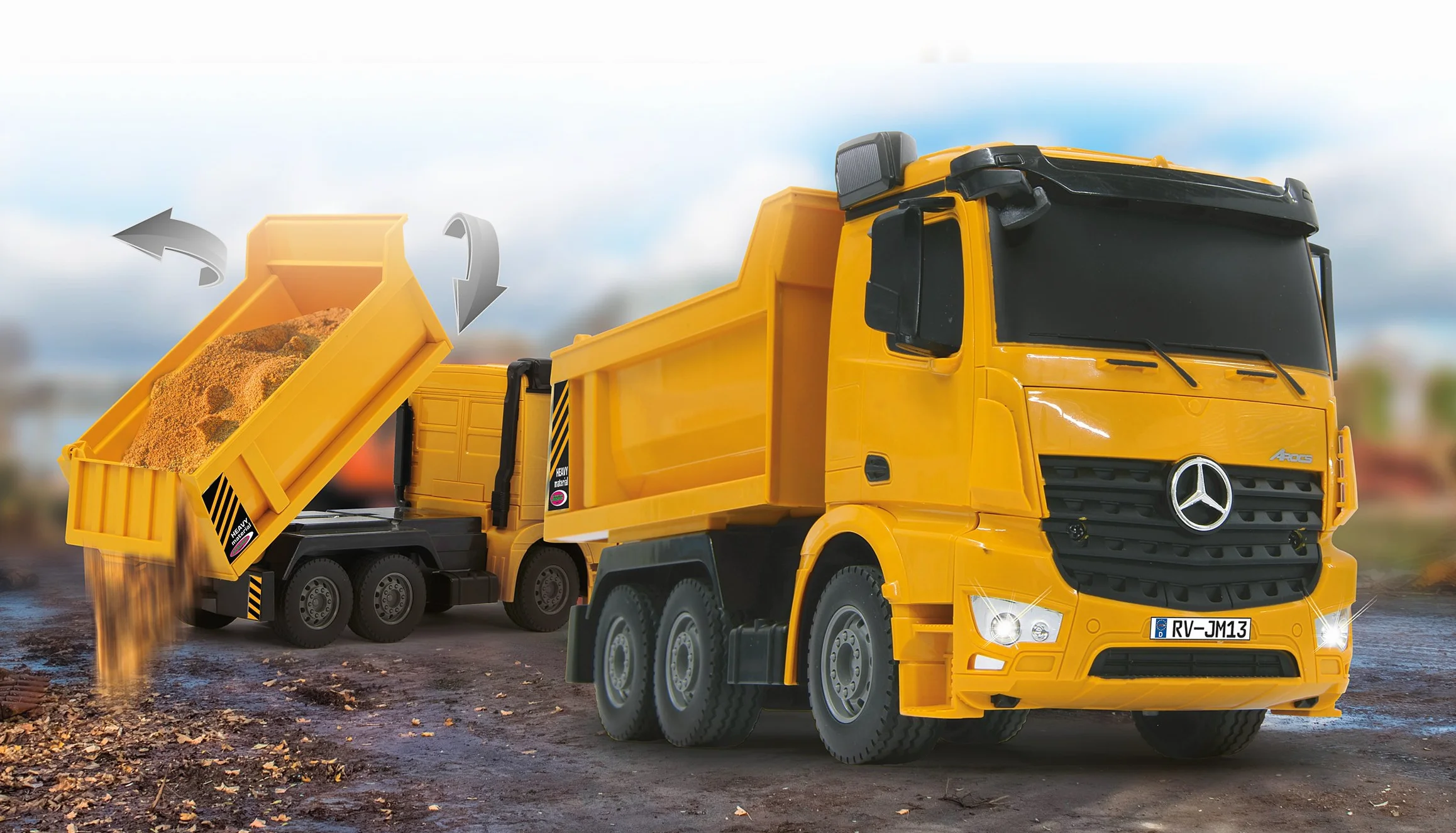 JAMARA 405108 - Autocarro C Cassone Ribal Mercedes Arocs 1:26, 2.4G