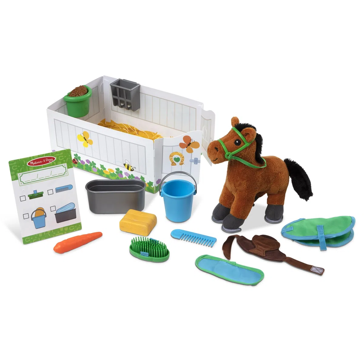Melissa & Doug Set da Gioco per la Cura dei Cavalli Cibo e Toelettatura