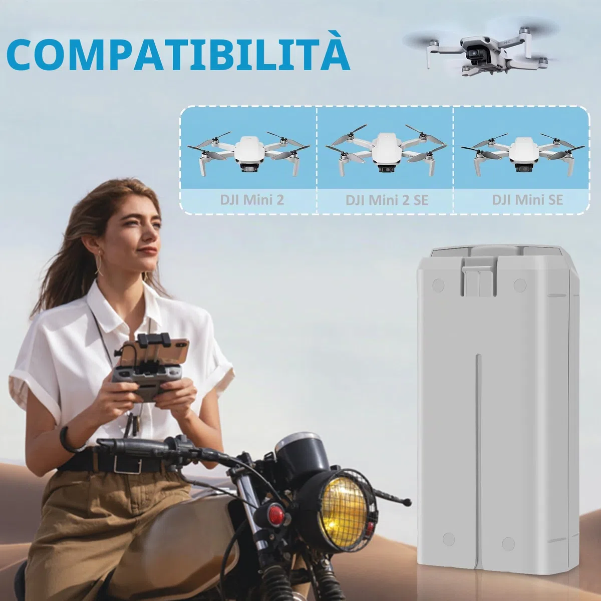 Fantasyo Batteria di volo intelligente per Mini 4K/Mini 2, 1 confezione, 2400 mAh di capacità, 31 minuti di tempo di volo massimo, compatibile con DJI Mini 4K Mini 2 SE, Mini 2, Mini SE