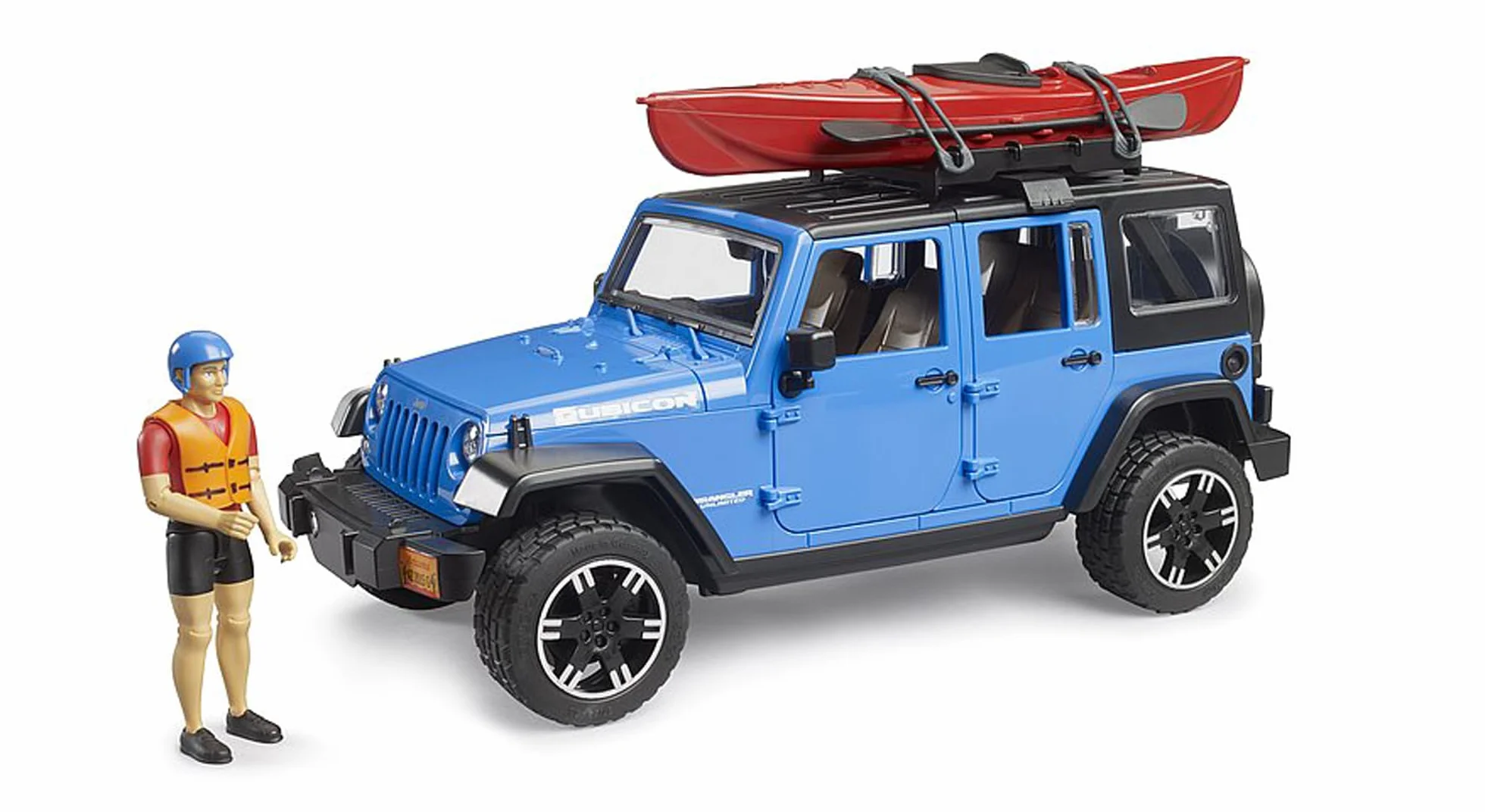 bruder 02529 - Jeep Wrangler Rubicon Unlimited con kayak e figure - 1:16, Veicolo fuoristrada, veicolo fuoristrada, automobile