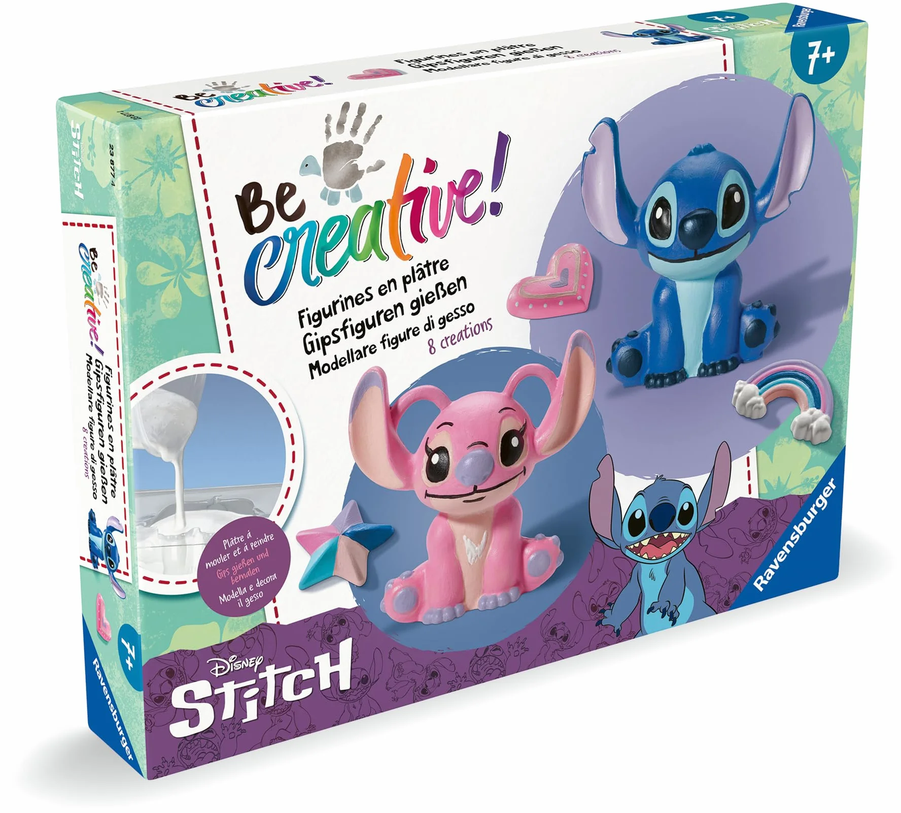 Ravensburger - Be Creative Maxi Stitch | Giochi Bambina 7 Anni Maschio E Femmina | Lavoretti Creativi Per Bambini E Ragazzi | Stitch Bambina E Bambino | Modellare Figure Di Gesso