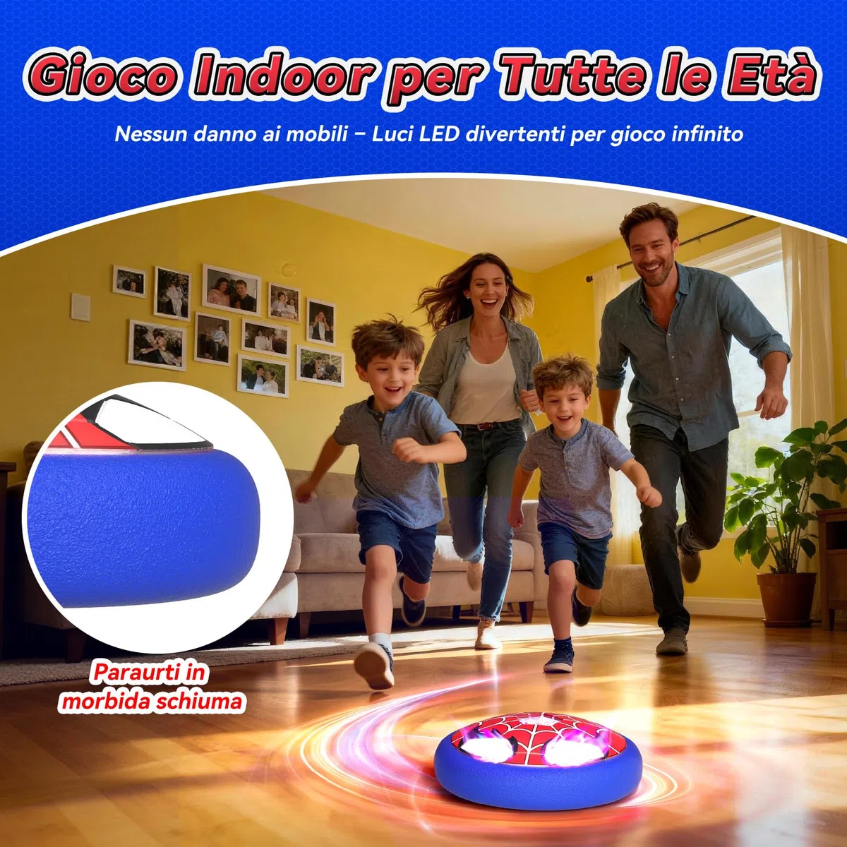 Pallone da Calcio con Occhi & Web Luminosi, Calcio Interno Giocattoli Bambino Regalo Bambino 3-12 Anni, Giochi Esterno Giardino Bambini Regalo Bimbo 4 5 6 7 8 9 10 Anni Maschio di Pasqua Compleanno