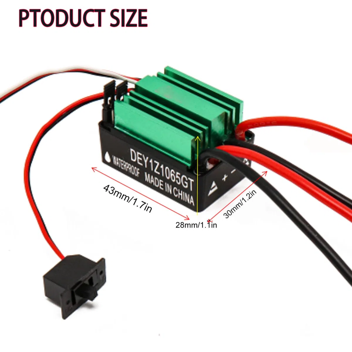 Regolatore Elettronico di Velocità RC ESC Spazzolato RC, 65a Modello di Nave Cingolata RC Impermeabile ESC Regolatore di Velocità Elettrico Spina a T Parte di Ricambio ESC Spazzolata