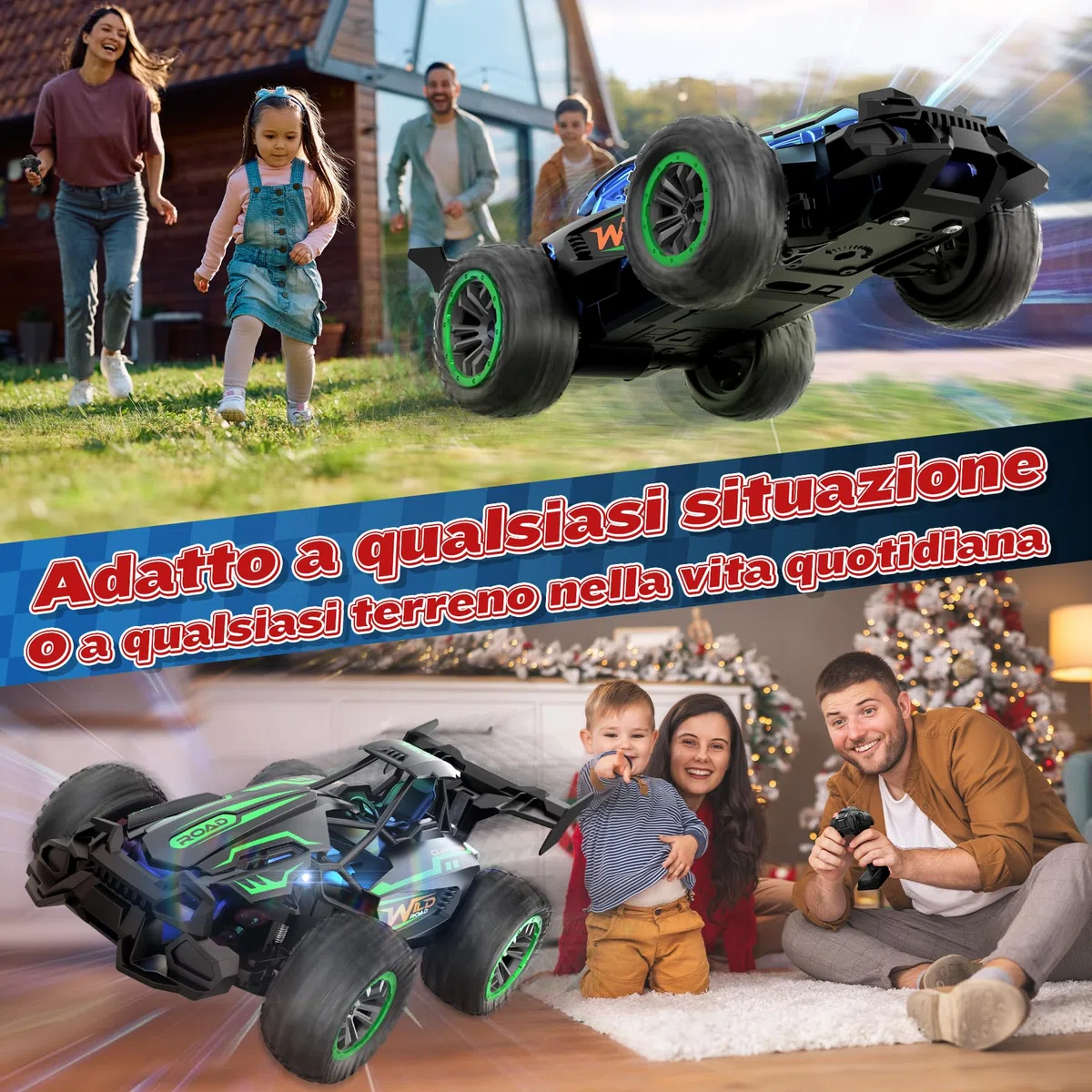 Macchina Telecomandata per Bambini, Alta Velocità 20KM/h Auto RC 2.4Ghz Macchina Radiocomandata con Batteria Ricaricabile Macchine Telecomandate Giocattolo Bimbi Regalo Natale Compleanno