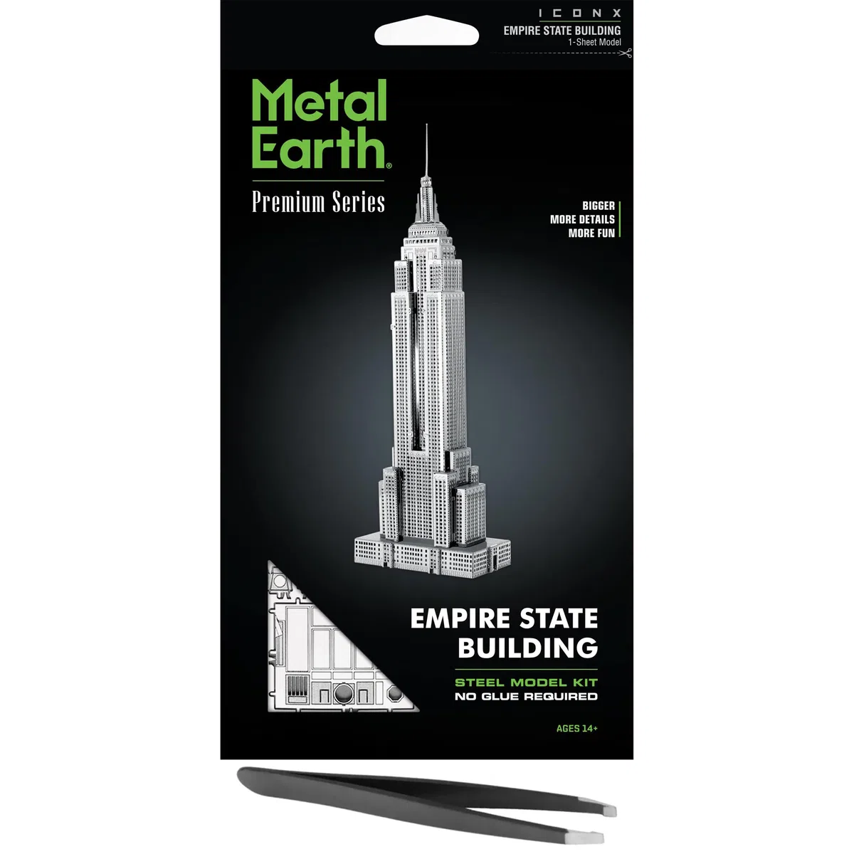 Metal Earth Serie Premium Empire State Building 3D Metal Model Kit Bundle con Pinzette Fascinations