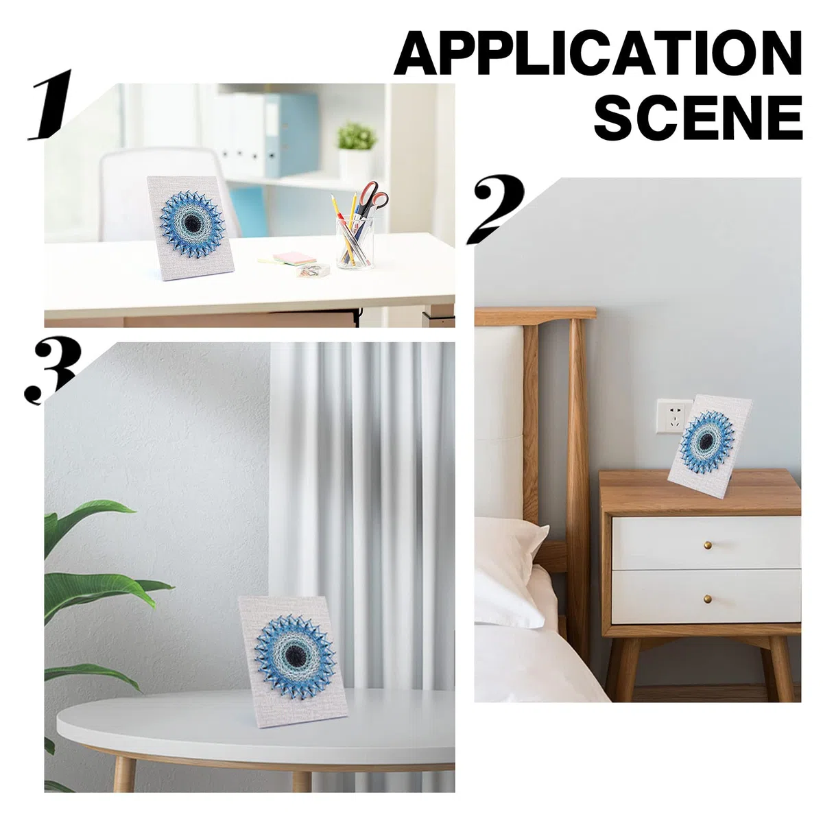 WEBEEDY Kit fai da te 3D String Art per Adulti Principianti, Kit Artigianale Evil Eye, include tutti gli accessori e la cornice necessari, decorazioni da parete