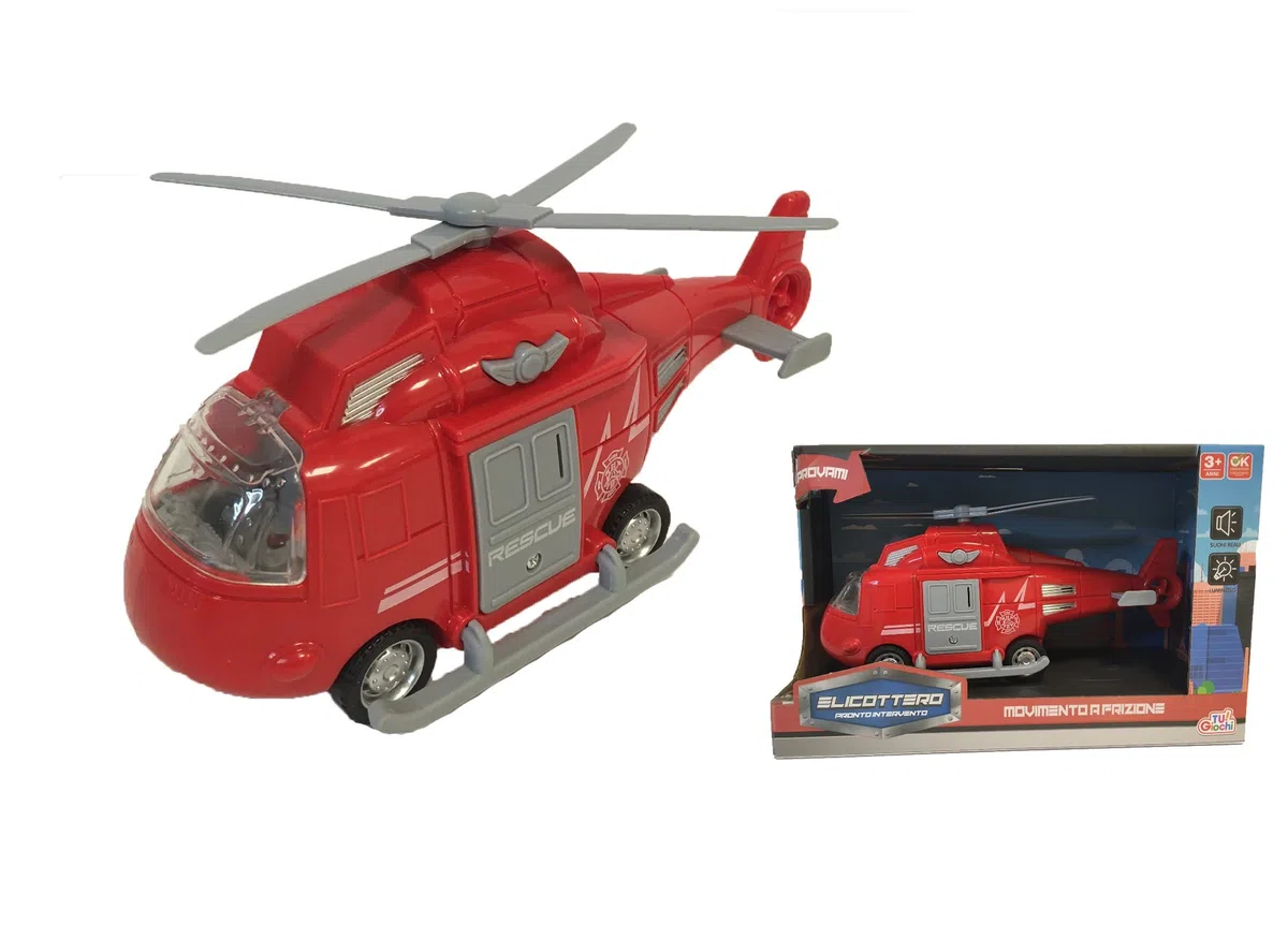 Elicottero Aereo Giocattolo con Luci e Suoni Movimento a Frizione Elicottero Soccorso Polizia Pompieri Aereo Giocattolo con Ruote Ambulanza Pronto Intervento Aereoplano Jumbo Jet Giocattolo con Luci