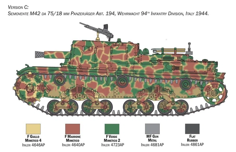 Italeri 6569 Semovente M42 da 75/18 mm, Scala 1:35, Plastic Model Kit, Modello in plastica da Montare, modellismo, mezzi Militari