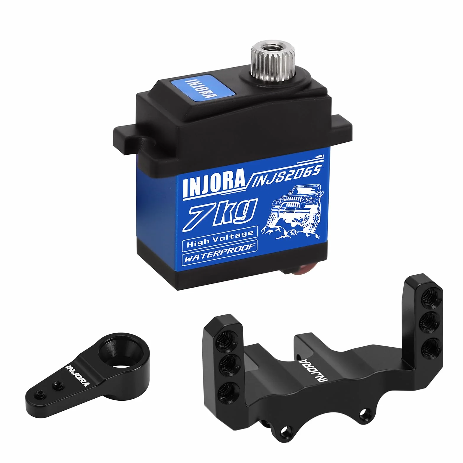 INJORA Servo impermeabile 2065 7KG con il supporto & il braccio per 1/24 Axial SCX24