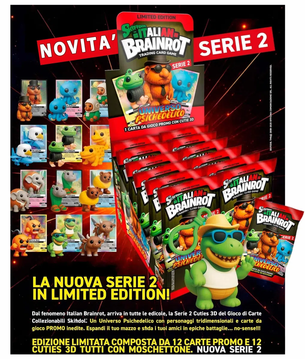 Generico Skifidol 6 Bustine Cards Olografiche+ Personaggi 3D Collezionabili | Serie Italian Brainrot Universo Psichedelico | 6 bustine casuali | personaggi casuali | Seconda Serie Novità!!!