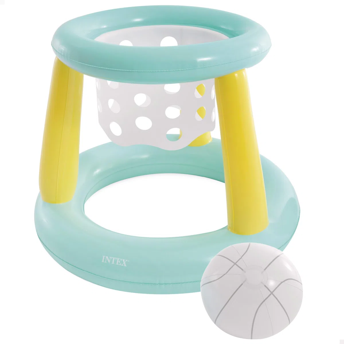 Intex Set gonfiabile per pallacanestro acquatico, Mini cestino per bambini, con pallone gonfiabile, per piscina, giocattolo d'acqua, kit di riparazione, +6 anni