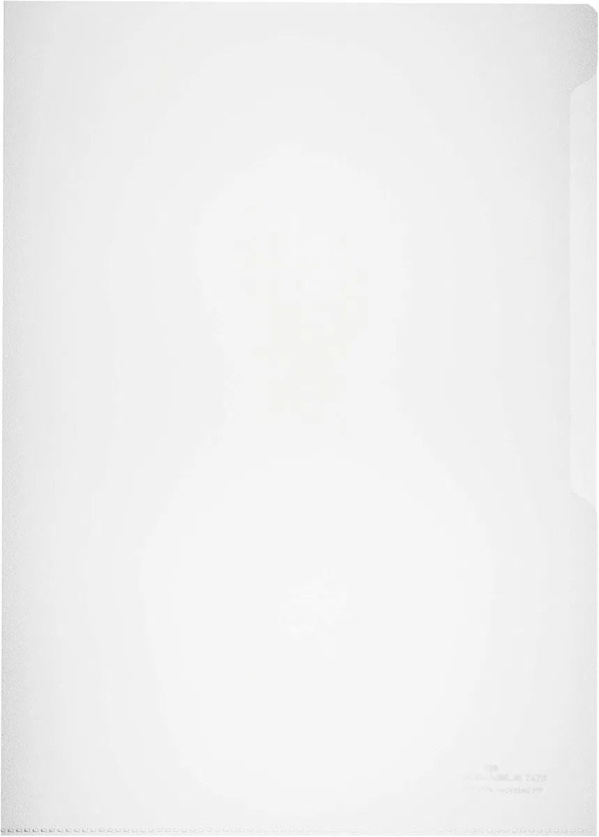 Durable Busta a L trasparente A4, in polipropilene riciclato, 100 pezzi, apertura laterale, 247819