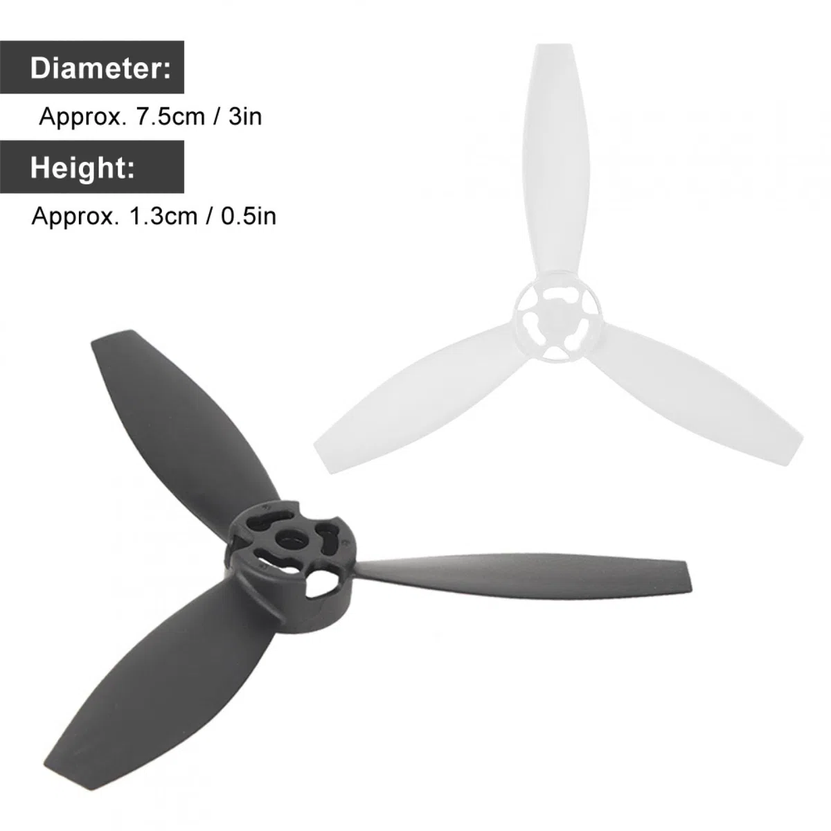 per droni, 4 eliche di ricambio RC per Bebop 2 (2 nere, 2 bianco)