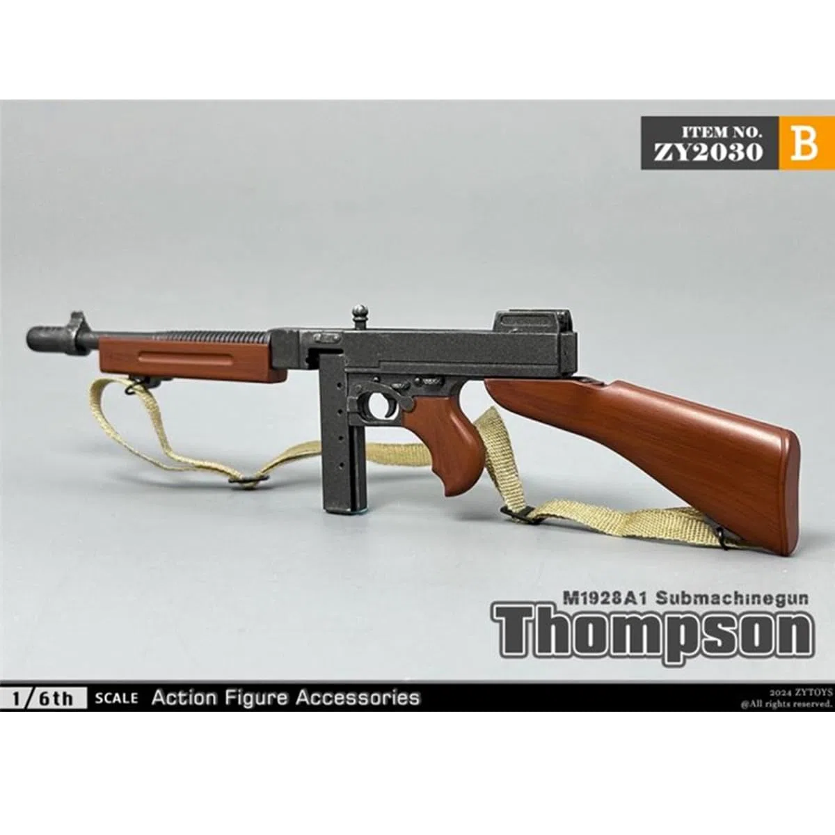 HiPlay ZYTOYS, Thompson Mitragliatore ZY2030B, accessorio per figura in scala 1/6 per figura da collezione da 30,5 cm